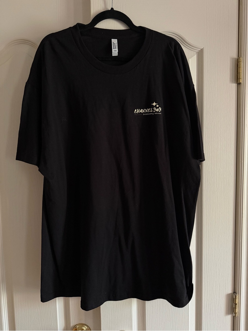 American Apparel Black Short-Sleeve Tee with Small Chest Logo